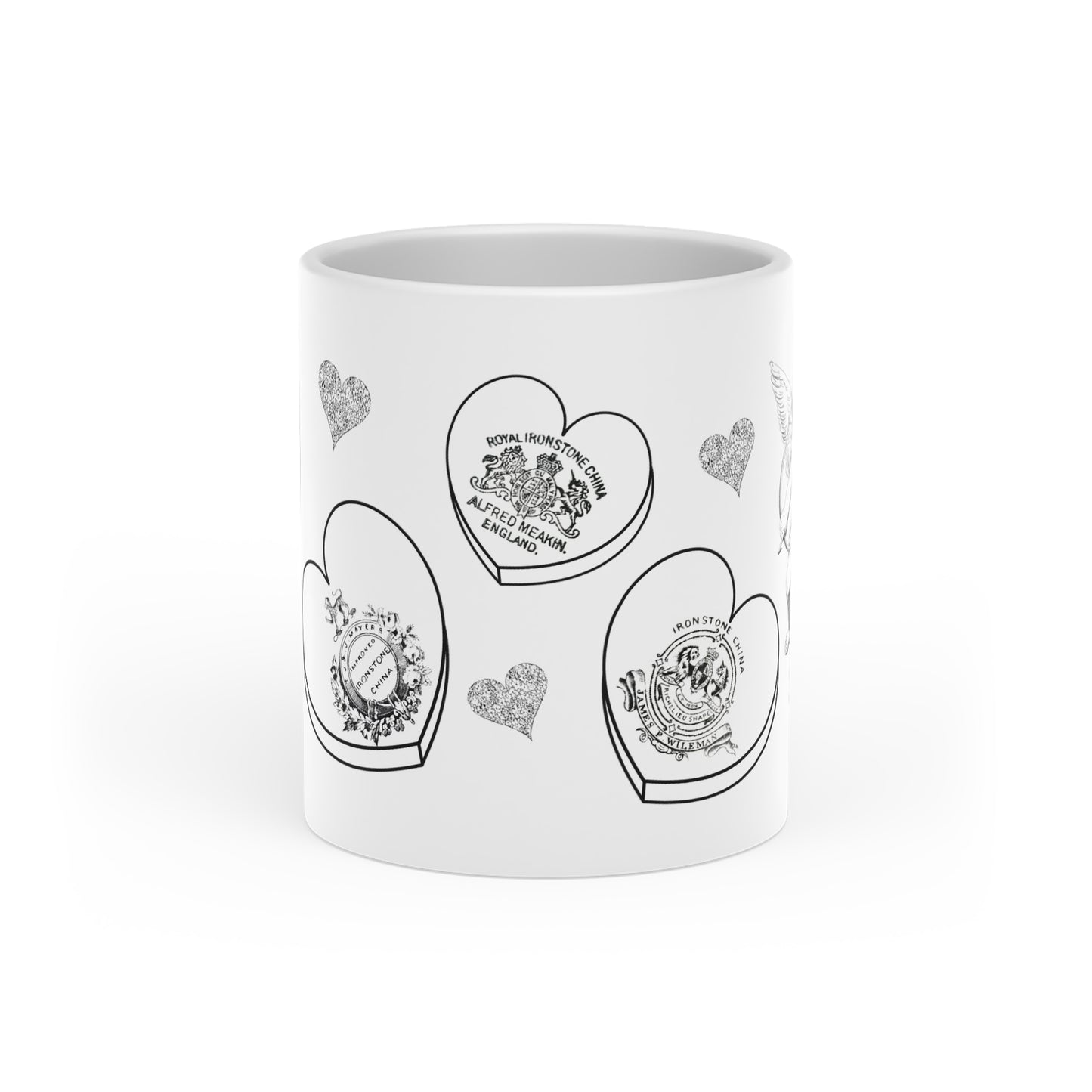 Antique Ironstone Valentine Candy Heart Mug